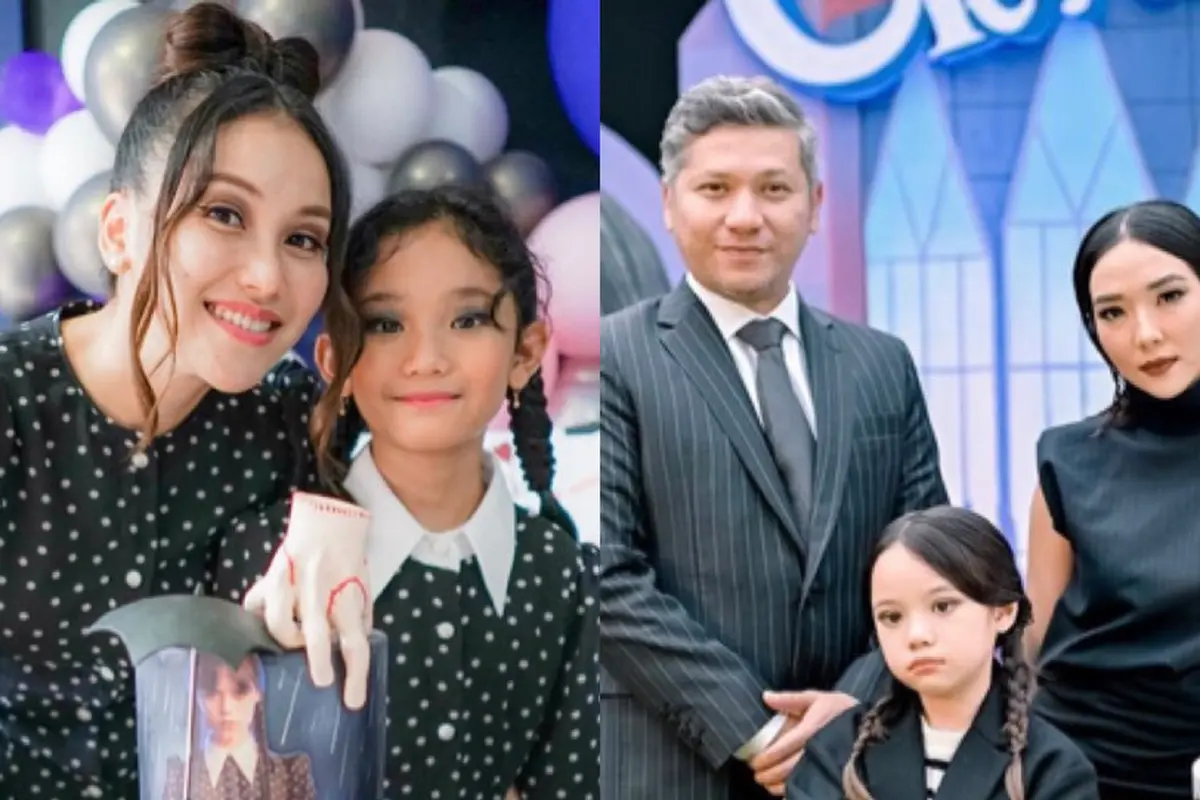 Adu Gaya Bilqis dan Gempi Berdandan Mirip Karakter Utama Serial Wednesday
