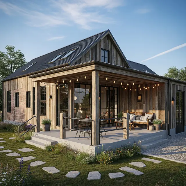 Model Rumah Desa Lahan Hook dengan Teras Sudut