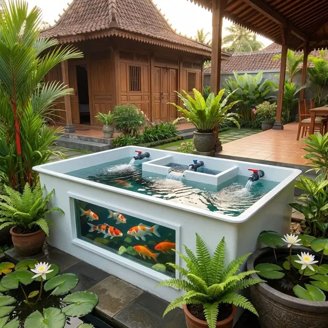 Model Kolam Ikan Teras Rumah Tidak Bau