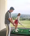 Fuji An dan Verrell Bramasta kembali olahraga bareng. Kali ini terlihat Verrell Bramasta mengajarkan Fuji bermain golf. [@mybramastavrl]