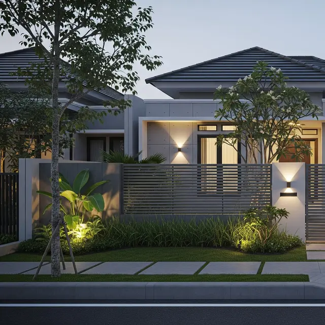 9 Ide Pagar Rumah Kombinasi Besi Minimalis dan Lampu Taman Estetik, Mempercantik Hunian