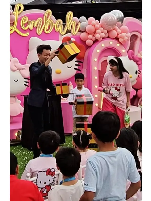 6 Potret Gibran dan Selvi Ananda Rayakan Ultah ke-5 La Lembah, Bertema Hello Kitty