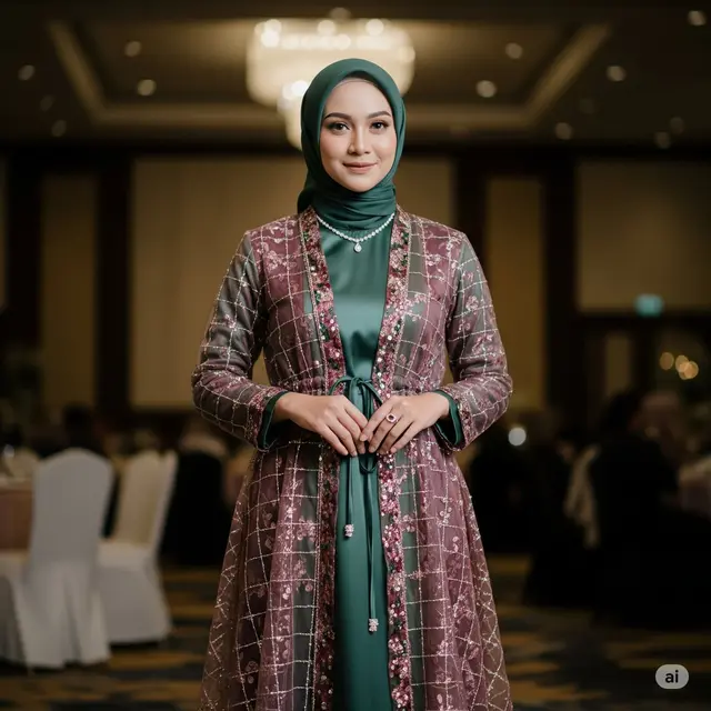 Model Baju Kondangan Gamis Elegan 2025. Foto: Gemini
