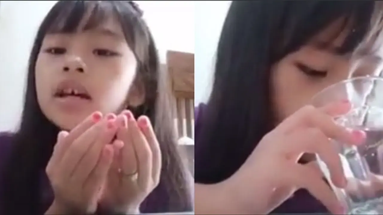 Viral, Aksi Bocah Ngaku Cuma Latihan Saat Kepergok Minum di Bulan Ramadan