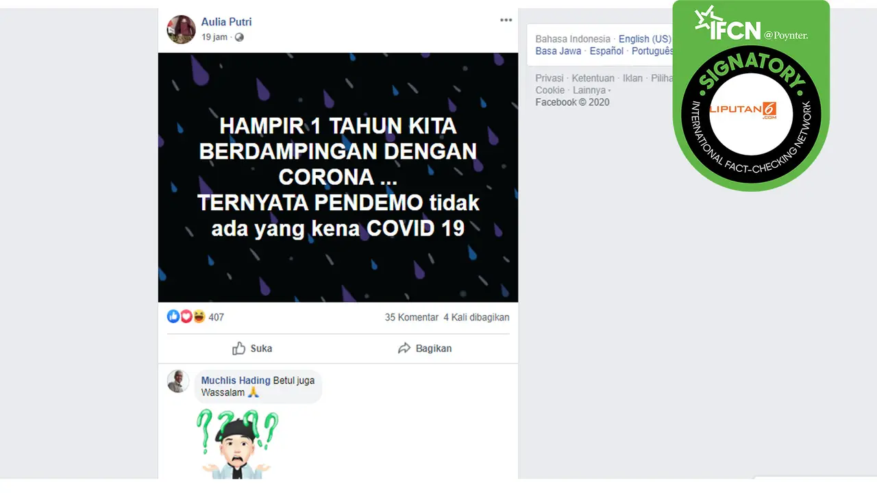 Hoaks pendemo tidak ada yang positif covid-19