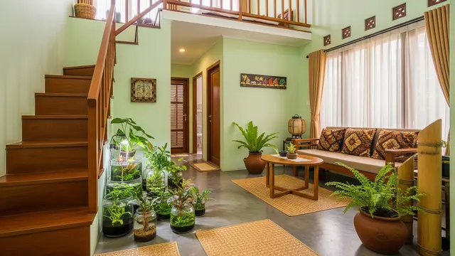 Model Rumah Kecil Tapi Luas dengan Tanaman Daun Air