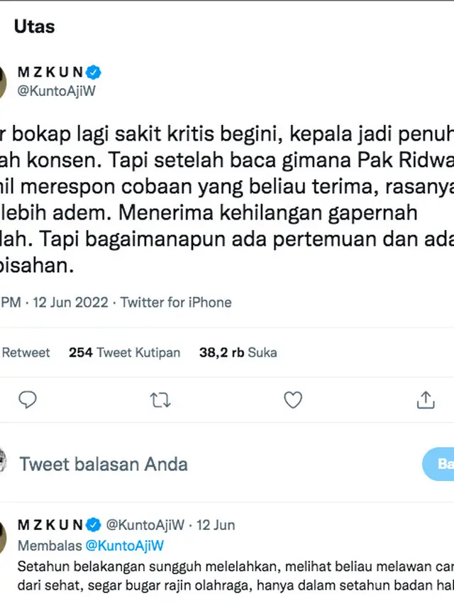 Berita Duka, Ayahanda Kunto Aji Meninggal Dunia Setelah Berjuang Melawan Kanker