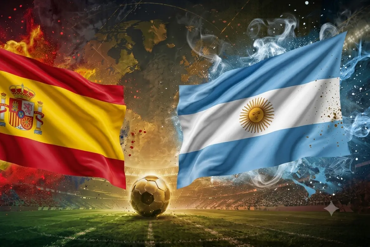 Ilustrasi Timnas Spanyol Vs Argentina