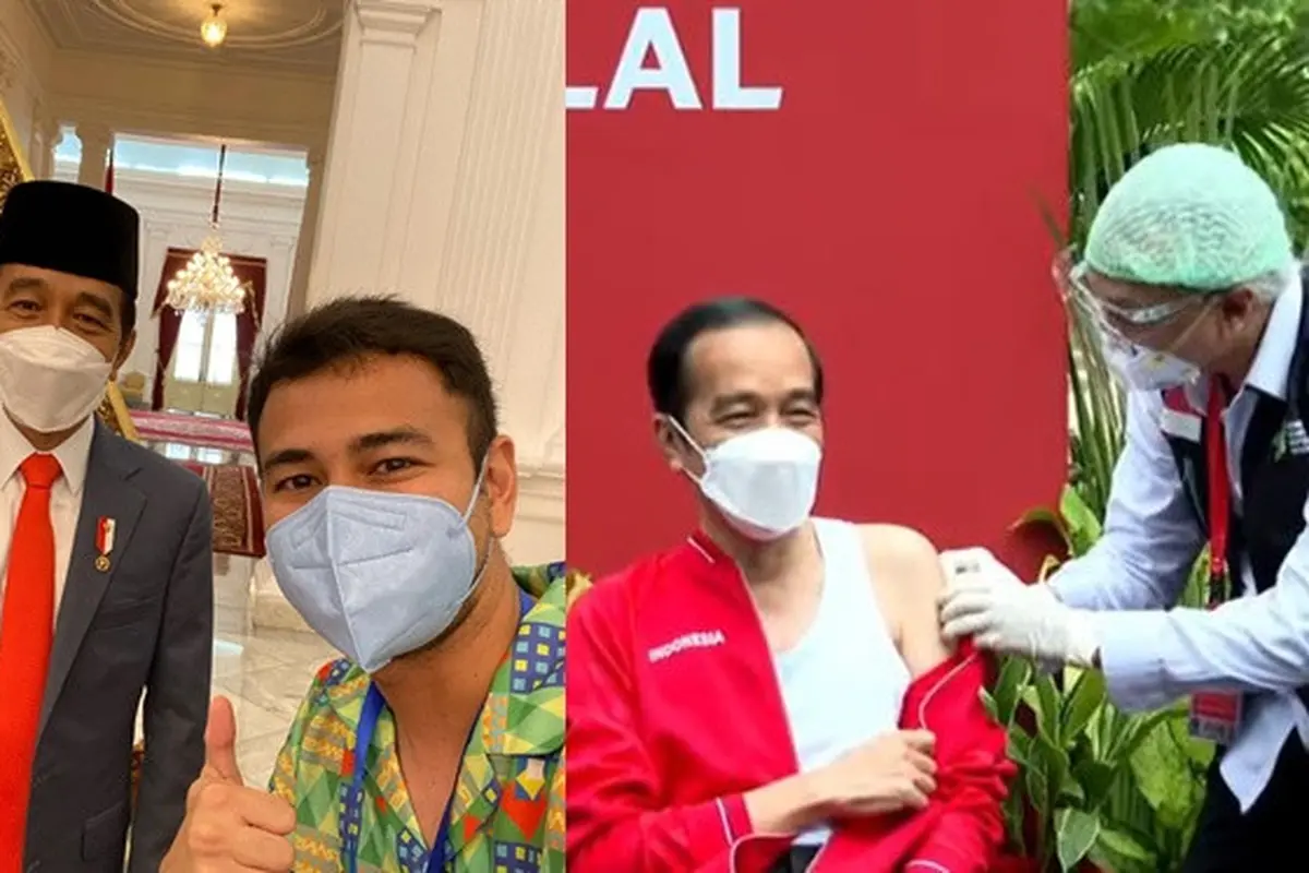 8 Momen Presiden Jokowi dan Raffi Ahmad Suntik Vaksin COVID-19 Sinovac Dosis Kedua
