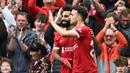 Kepergian Mohamed Salah tentu akan menjadi cerita sedih bagi para pendukung Liverpool. Meskipun begitu, Salah akan tetap dikenang sebagai legenda abadi di Anfield. (AFP/Paul Ellis)
