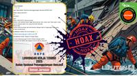 Hoaks mengatasnamakan BNPB bermunculan dengan beragam kemasan, di antaranya adalah terkait pendaftaran lowongan kerja.