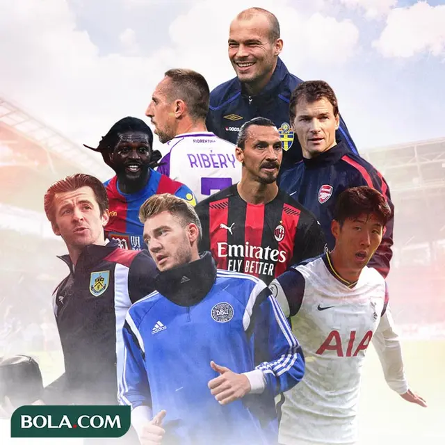 Ilustrasi - Zlatan Ibrahimovic, Son Heung-min, Joey Barton, Nicklas Bendtner, Adebayor, Jens Lehmann, Ribery, Ljungberg