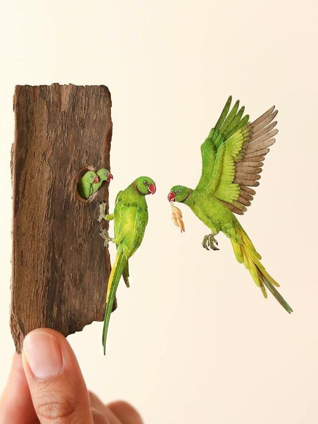 8 Potret Patung Burung dari Potongan Kertas Ini Curi Perhatian, Detailnya Mengagumkan
