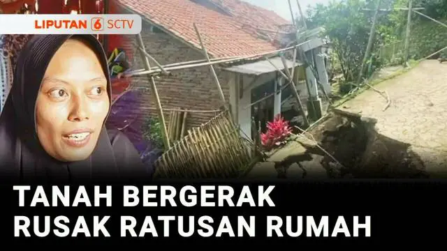 Bencana tanah bergerak di Brebes, Jawa Tengah, merusak lebih dari 100 rumah warga. Kini warga yang rumahnya rusak terpaksa tinggal di tenda pengungsian atau rumah kerabatnya.