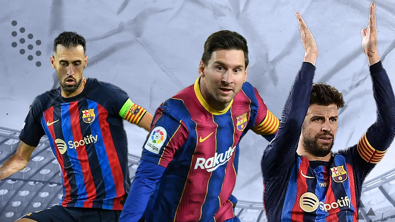 Barcelona - Sergio Busquets, Lionel Messi, Gerard Pique