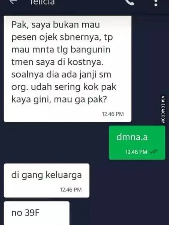7 Chat Orderan Absurd Penumpang Ojek Online Ini Bikin Geleng Kepala