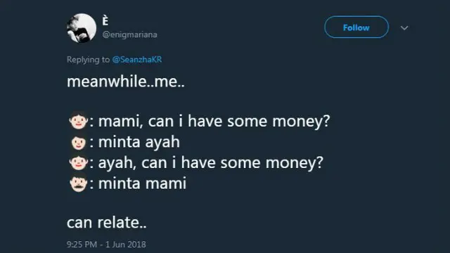 Cara tiap orang meminta uang kepada orangtuanya berbeda-beda.