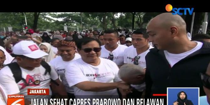Prabowo dan Ribuan Relawan Jalan Sehat di Lapangan Banteng