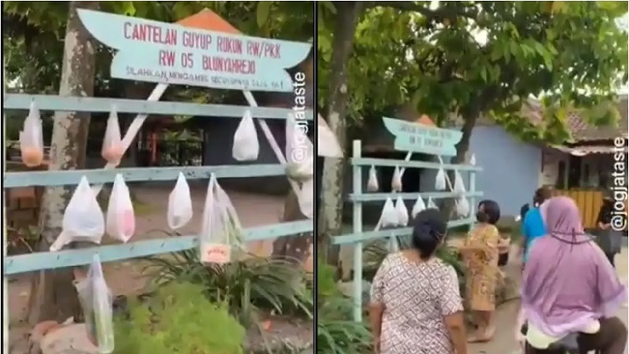Warga Yogyakarta Berbagi Lewat Cantolan Sembako di Tengah Pandemi, Bikin Salut