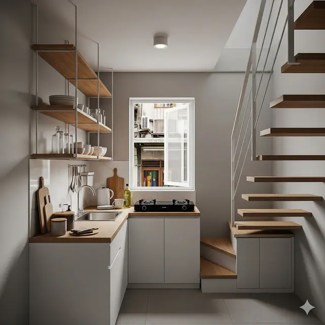 Inspirasi Rumah Estetik Sederhana 2 Lantai 5x8 di Gang