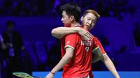 Ganda putra Indonesia, Kevin Sanjaya Sukamuljo/Marcus Fernaldi Gideon, menjuarai Prancis Terbuka 2019, Minggu (27/10/2019). (PBSI)