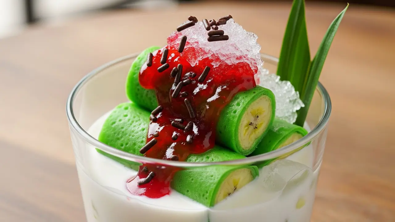 Ilustrasi Es Pisang Ijo