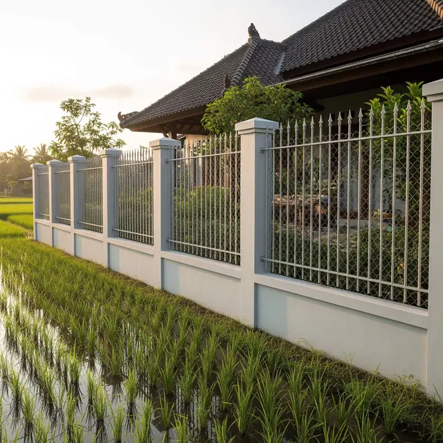Desain Rumah di Tepi Sawah dengan Pagar Pengaman Anti Ular