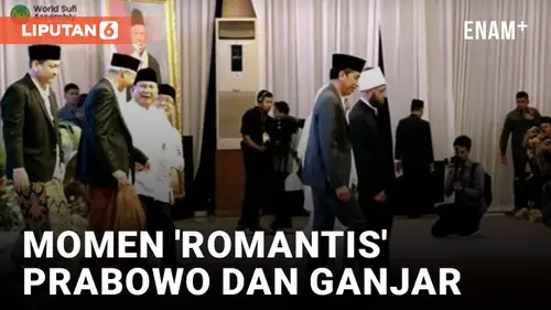 VIDEO: Ganjar Pranowo dan Prabowo Gandengan Tangan di Muktamar Sufi Internasional 2023