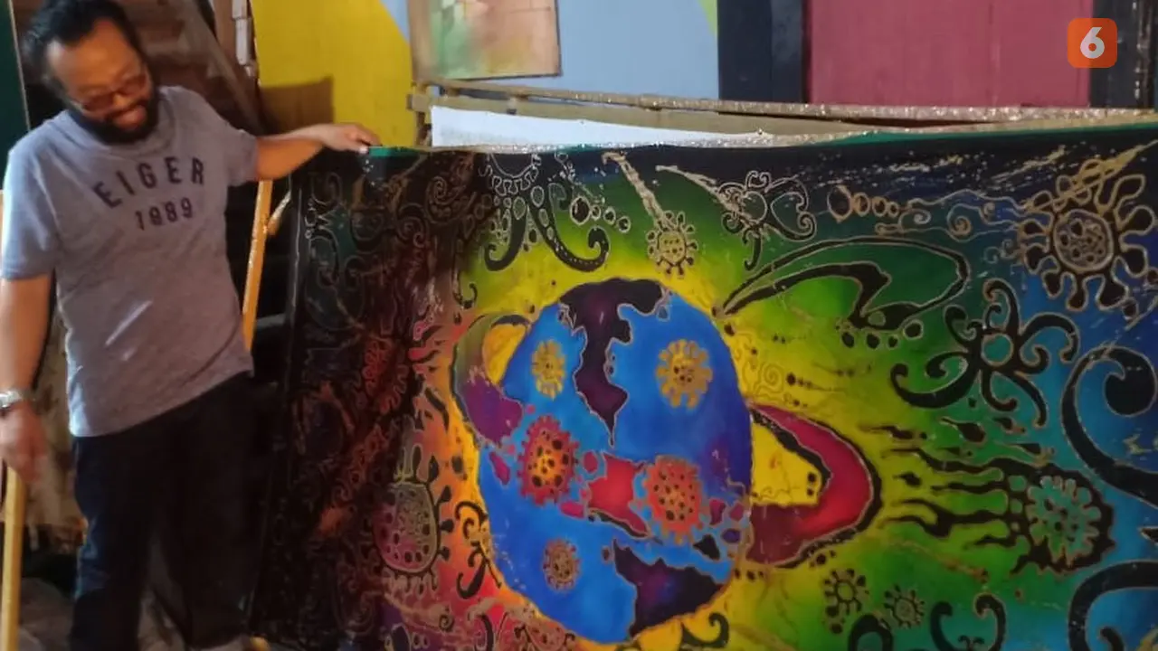 Lukisan Batik Motif Covid-19