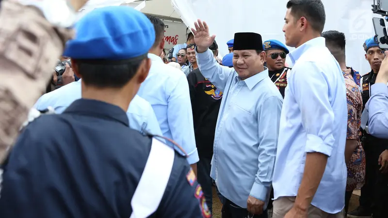 Prabowo Subianto Hadiri Deklarasi Emak dan Anak Minum Susu di Klender