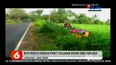 Bus pariwisata yang membawa rombongan siswa SMA Negeri 2 Genteng, Kabupaten Banyuwangi, mengalami kecelakaan tunggal dan terguling di Desa Sukosari, Kabupaten Lumajang, Jawa Timur.