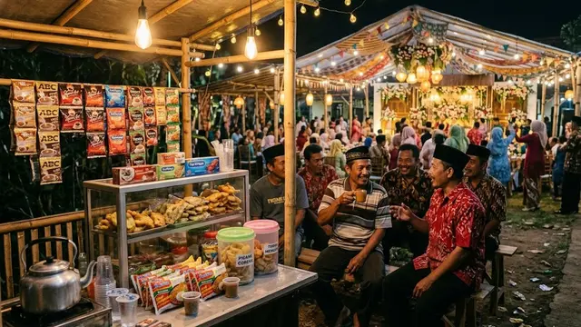 Warung Kopi Dadakan di Dekat Lokasi Hajatan
