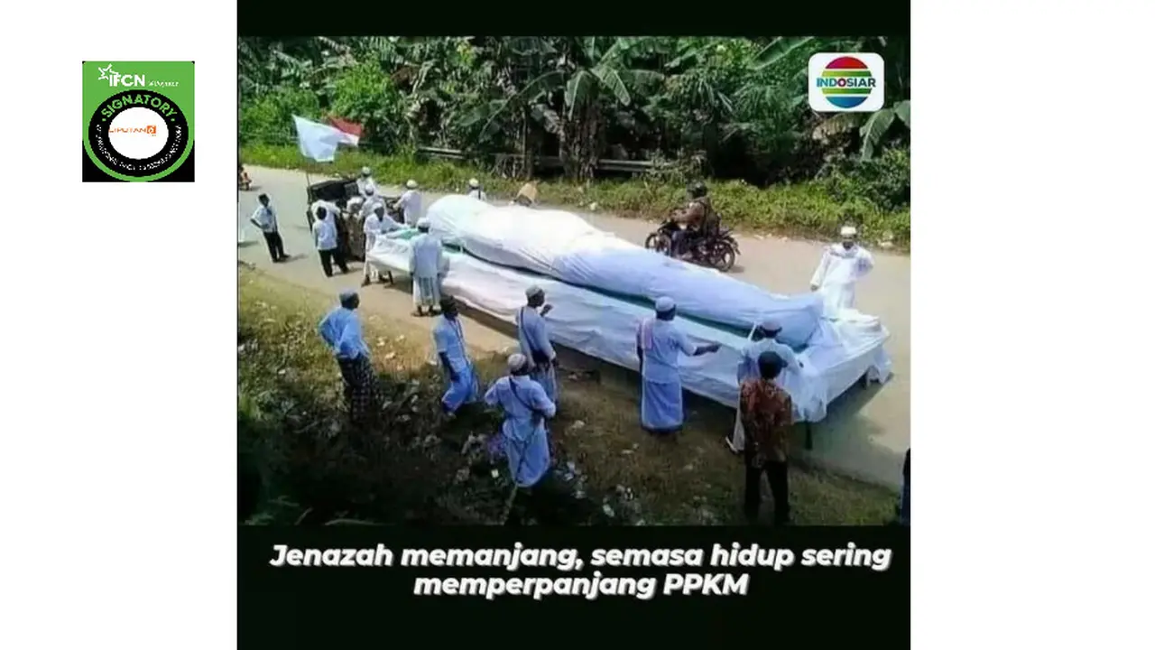 Cek Fakta Liputan6.com menelusuri klaim foto jenazah memanjang karena semasa hidup sering memperpanjang PPKM