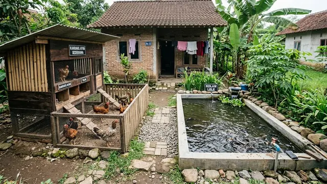9 Desain Kandang Ayam dan Kolam Lele dalam Satu Lahan untuk Rumah Kecil