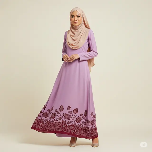 8 Model Gamis Polos Kombinasi Batik Sedikit: Tampil Elegan dengan Sentuhan Etnik