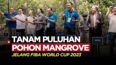Berita video, Panitia Pelaksana Lokal (LOC) FIBA World Cup 2023, menanam puluhan mangrove guna menggantikan jejak karbon yang dihasilkan dari pesawat pesera FBWC 2023.