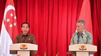 Presiden Jokowi dan PM Singapura Lee Hsein Loong. (Biro Pers Istana)