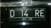Tulisan unik di plat nomor kendaraan