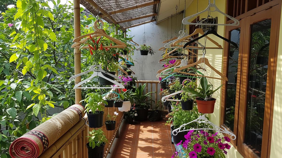 7 Kebun Mini Gantung dari Hanger Bekas, Cocok untuk Teras Rumah Kecil