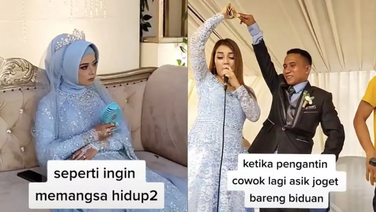 Viral Mempelai Pria Asyik Joged Dengan Biduan, Respon Pengantin Wanita Bikin Ngakak