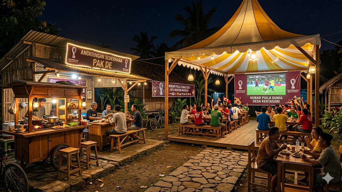 6 Inspirasi Desain Angkringan di Desa dengan Tempat Nobar Piala Dunia, Modern dan Estetik