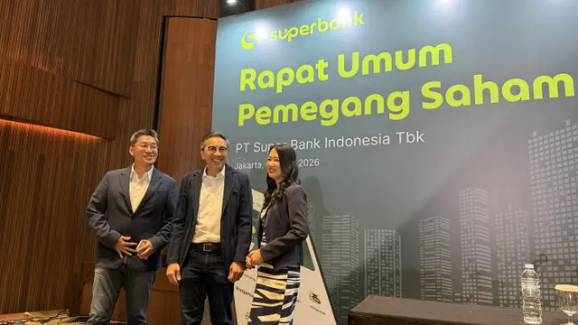Konferensi Pers RUPST Super Bank, di The Energy Building, Jakarta, Senin (27/4/2026). (Liputan6.com/Tira)
