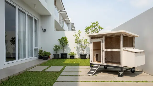 Desain Kandang Ayam Minimalis Cocok untuk Perumahan Cluster Modern (AI)