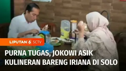 VIDEO: Purnatugas, Momen Santai Jokowi Kulineran Bareng Iriana di Solo