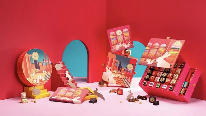 Hadiah Imlek kotak cokelat yang istimewa