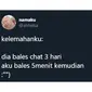 5 Cuitan 'Kelemahanku' Ala Netizen Ini Bikin Senyum Tipis (sumber: twitter.com/ahhelsa)