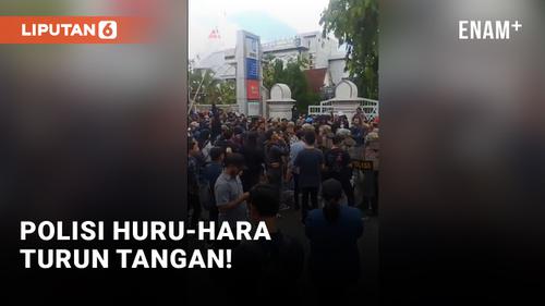 VIDEO: Bawa Perisai, Polisi Turun Tangan Atasi Demo Tolak Harga BBM