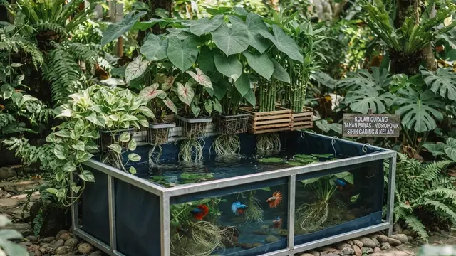 Desain Kolam Cupang Outdoor Tahan Panas
