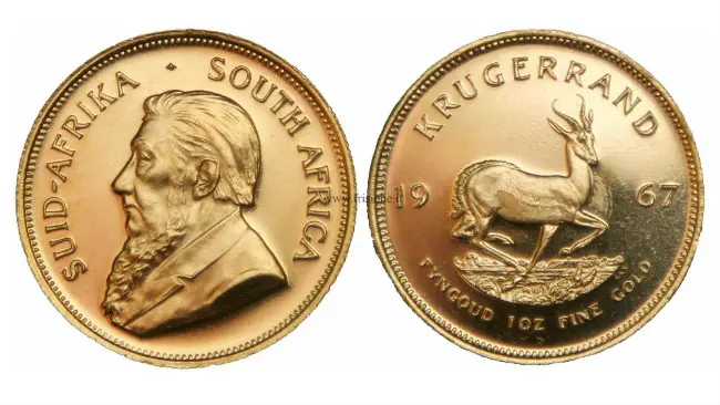 Ilustrasi krugerrand Afrika Selatan. (Sumber Wikimedia Commons)