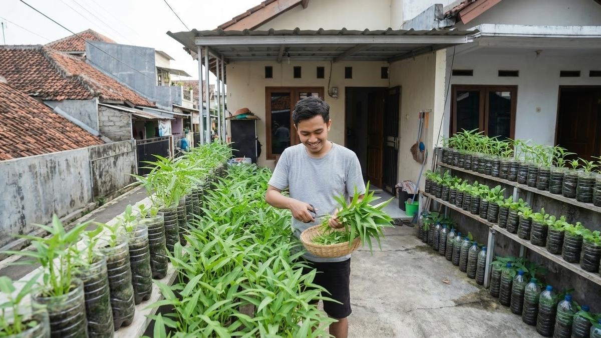 Cara Menanam Kangkung Air di Botol Bekas, Tumbuh Lebat Cepat Panen